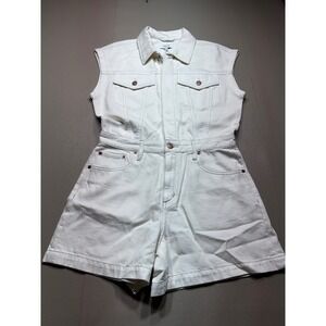 NWT Pistola Los Angeles Off White Denim Romper Utility Jumpsuit  MSRP:$228